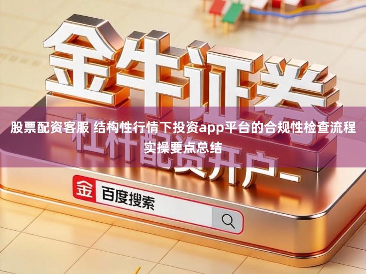 股票配资客服 结构性行情下投资app平台的合规性检查流程实操要点总结